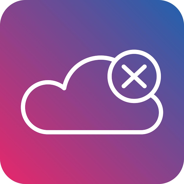 Vector Design Cloud Delete Icon Style