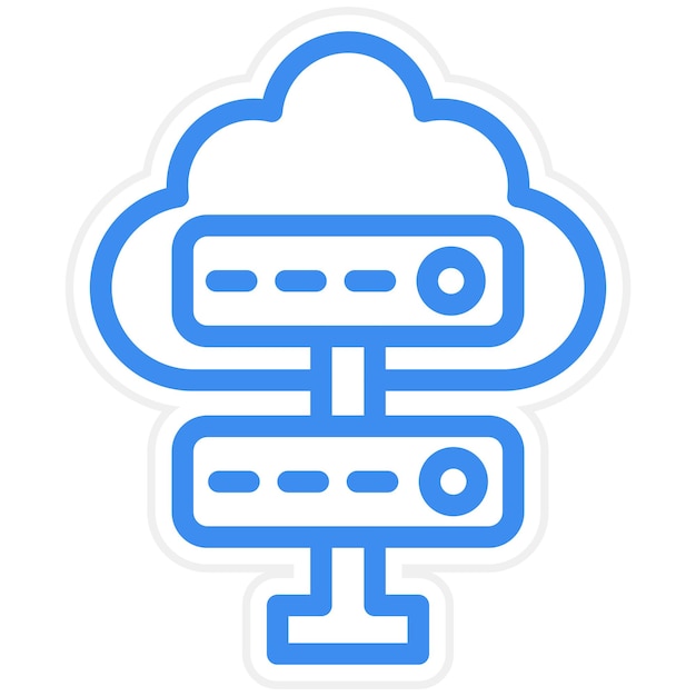 Vector Design Cloud Server Icon Stijl