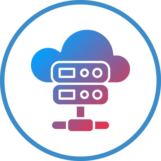 Vector Design Cloud Server Icon Stijl