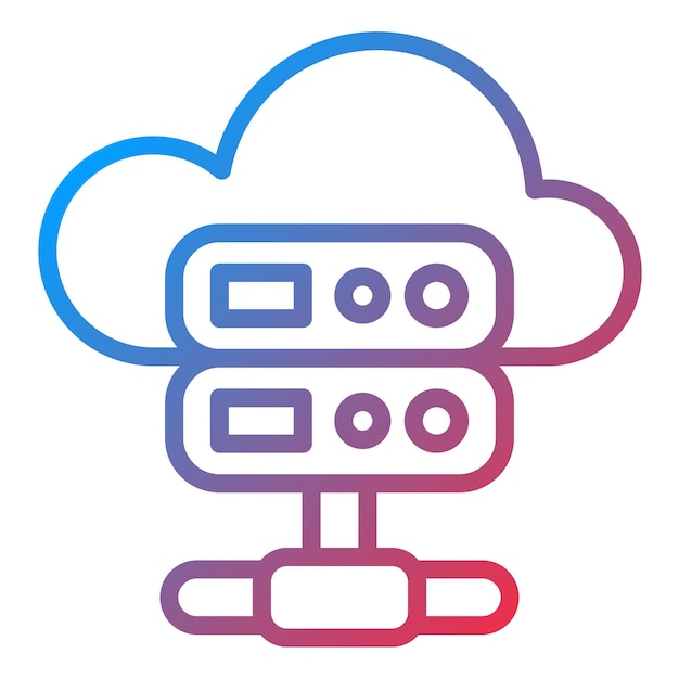 Vector Design Cloud Server Icon Stijl