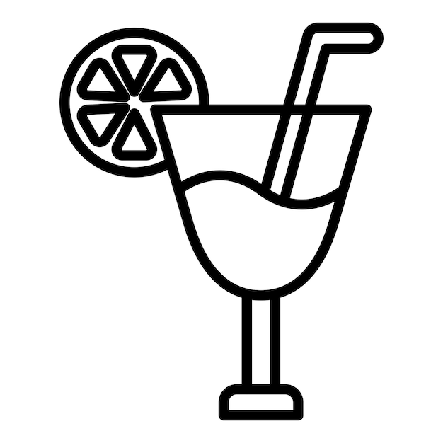 Векторный дизайн коктейля Icon Style