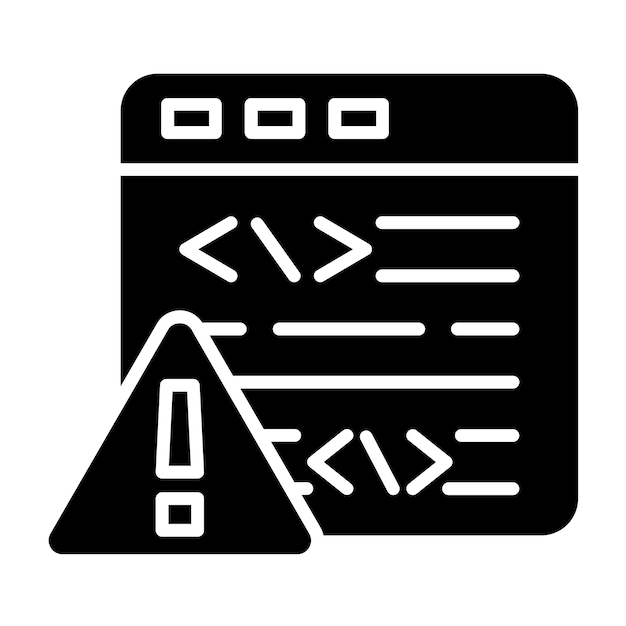 Stilo dell'icona dell'errore di codice di progettazione vettoriale