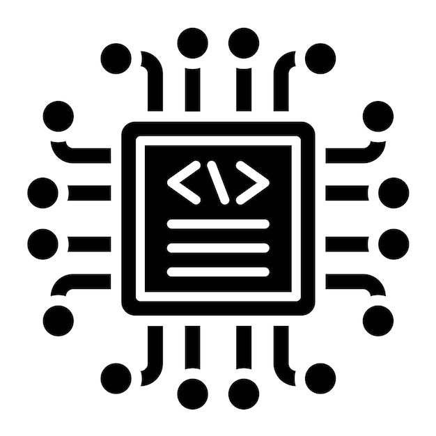 vector design code processor icon style