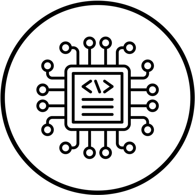 터 디자인 코드 프로세서 아이콘 스타일