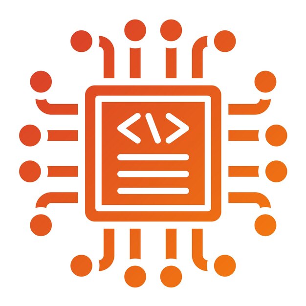 vector design code processor icon style