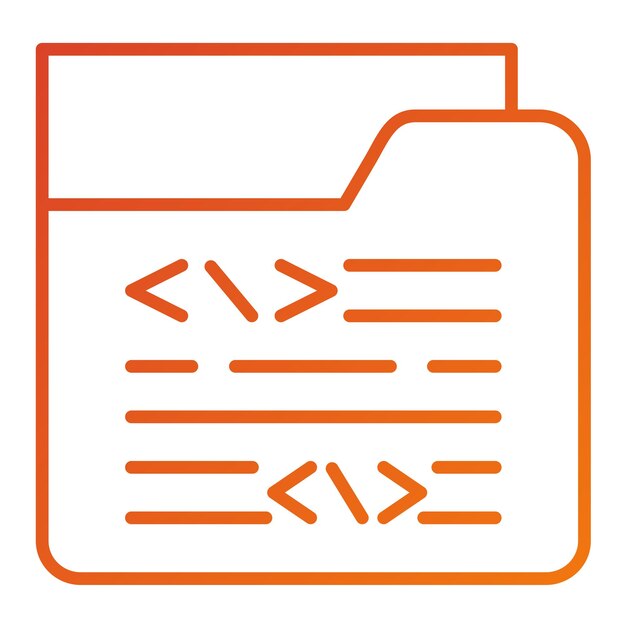 Vector Design Coding Folder Icon Style