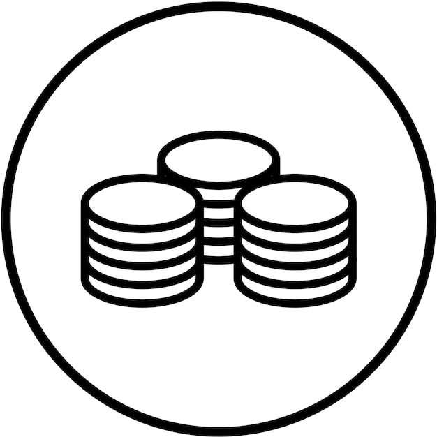 Stile di icona di moneta a disegno vettoriale