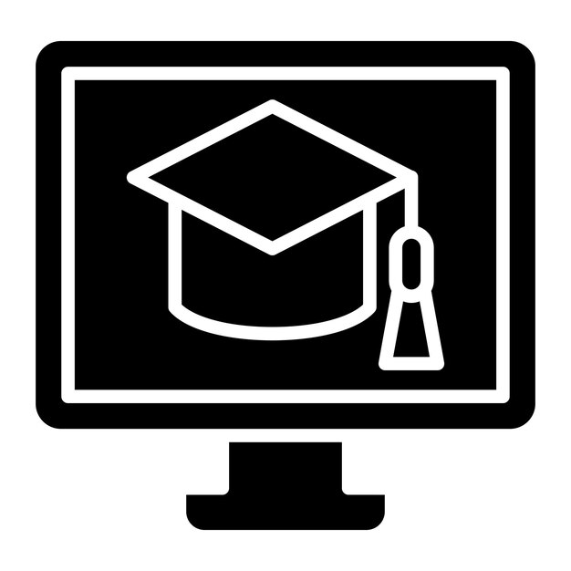 터 디자인 컴퓨터 과학 학위 아이콘 스타일