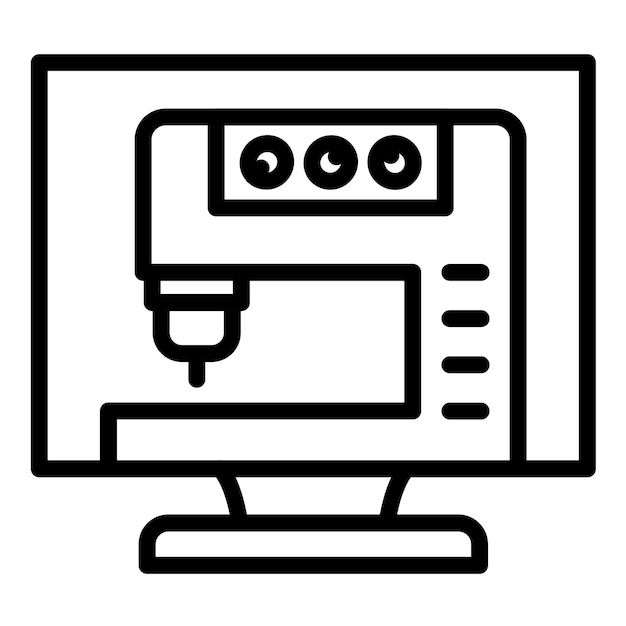 ベクトルデザイン コンピューター化されたマシン アイコンスタイル