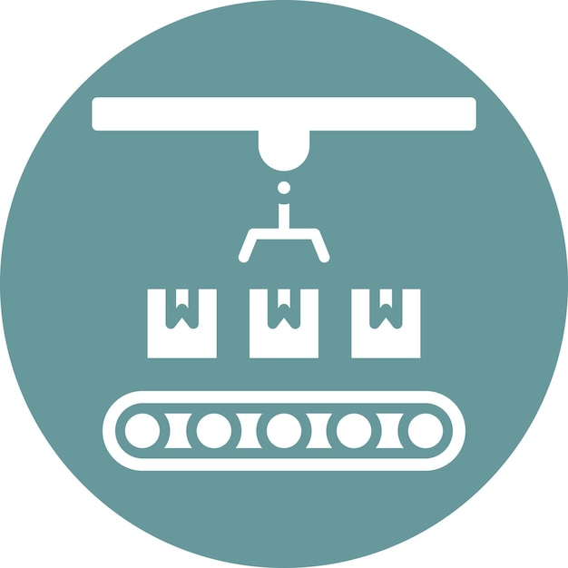 Vector Design Conveyor Robot Icon Style