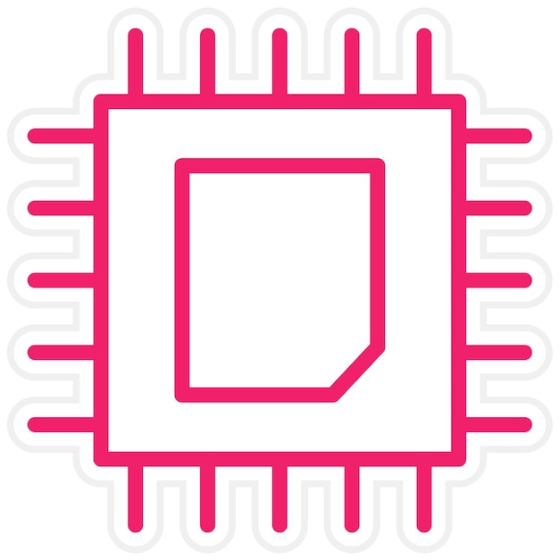 Векторный дизайн икона блока CPU