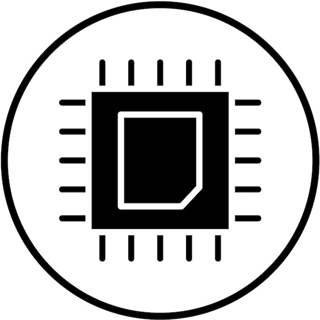 ベクトル デザイン CPU ブロック アイコン スタイル