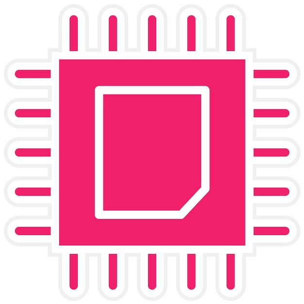 Векторный дизайн икона блока CPU