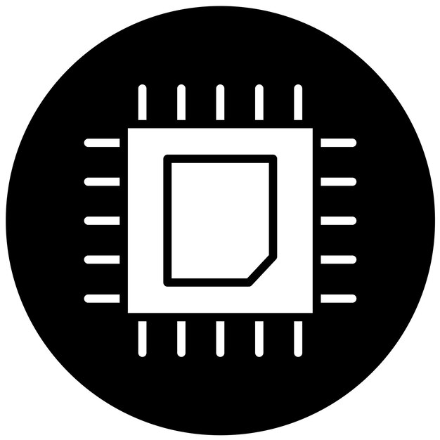 Vector Design CPU Block Icon Style