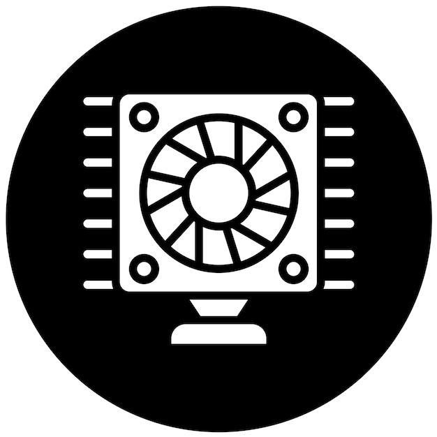 Vector Design CPU Cooler Icon Style