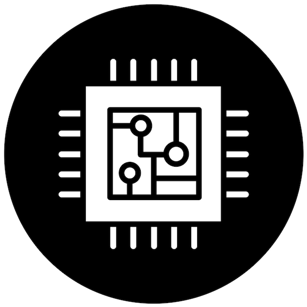 ベクトル デザイン CPU アイコン スタイル