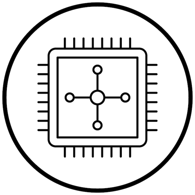 Vettore stile di icona della cpu di progettazione vettoriale