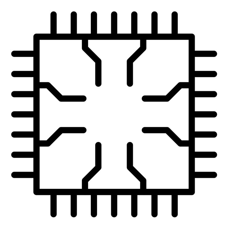 Vector vector design cpu icon style