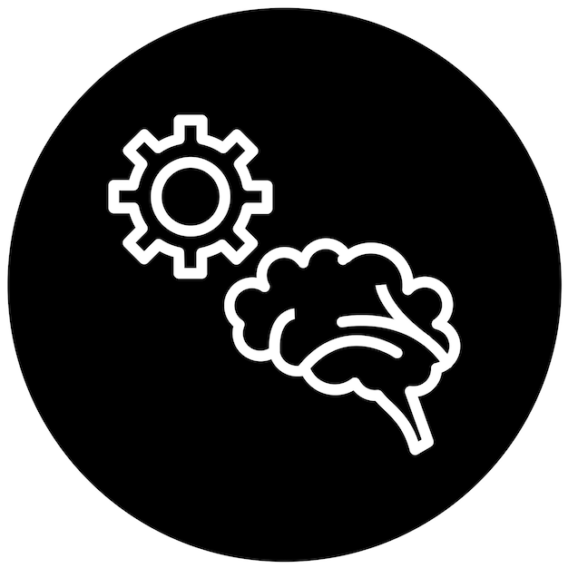 Vector Design Critical Thinking Brain Icon Style (Vectorontwerp van kritisch denken)