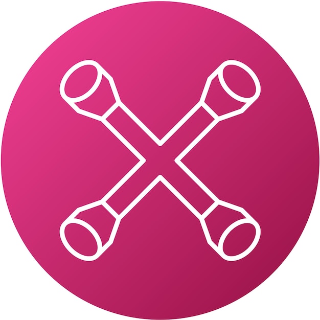 Vector Design Cross Wrench Icon Stijl