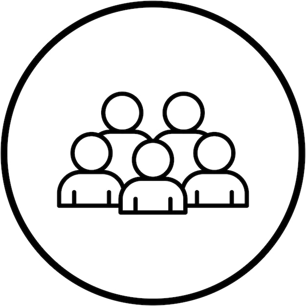 Векторный дизайн толпы стиля иконы