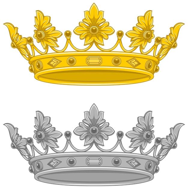 Vector design of crown with diamonds