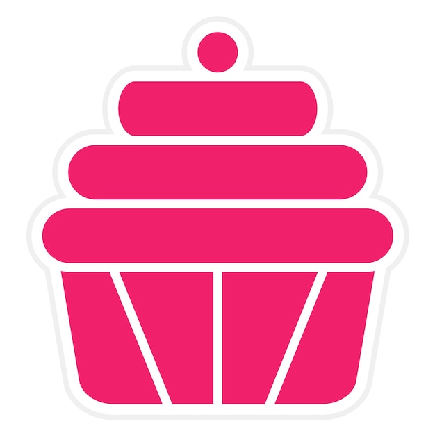 Vettore stile di icona di cupcake a progettazione vettoriale