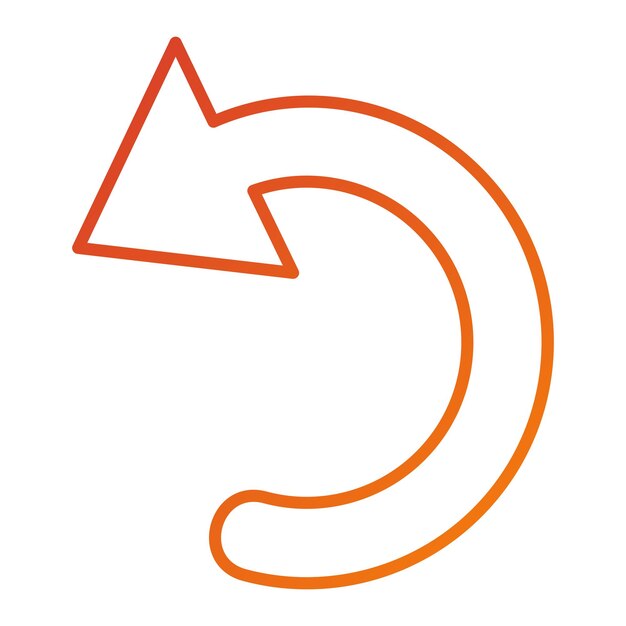 vector design curved left icon style