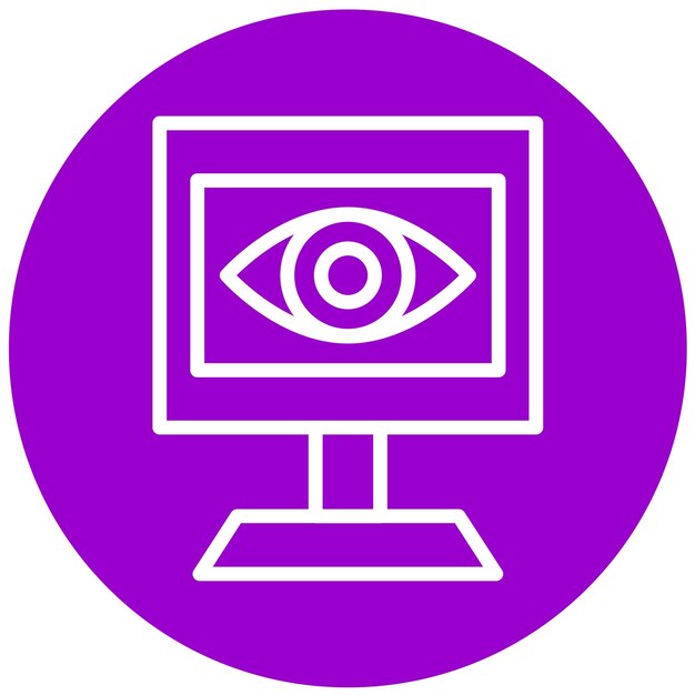 Стиль иконки векторного дизайна мониторинга киберсобытий