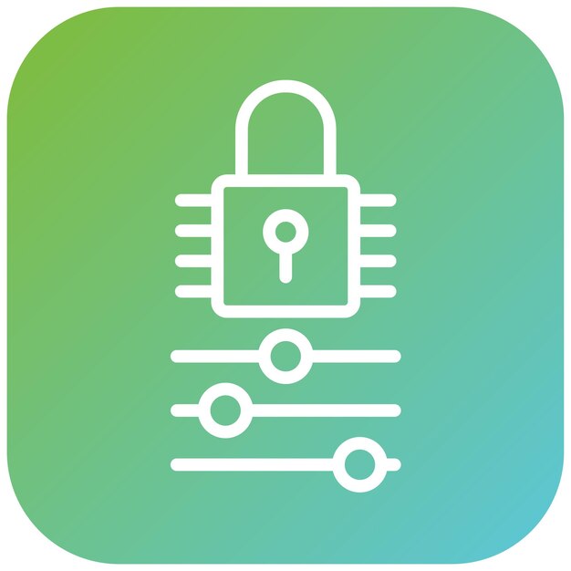 Vector Design Cybersecurity Controls Icon Stijl
