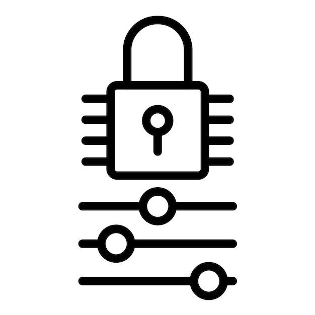 Vector Design Cybersecurity Controls Icon Stijl