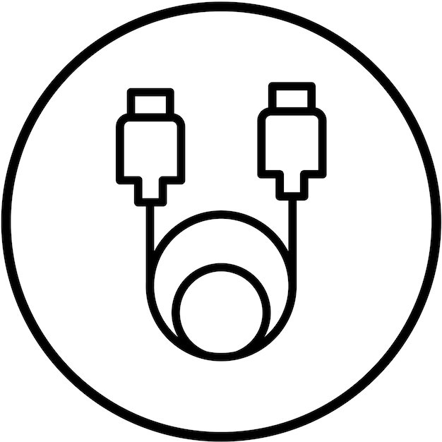 Vettore stile dell'icona del cavo dei dati vettoriali