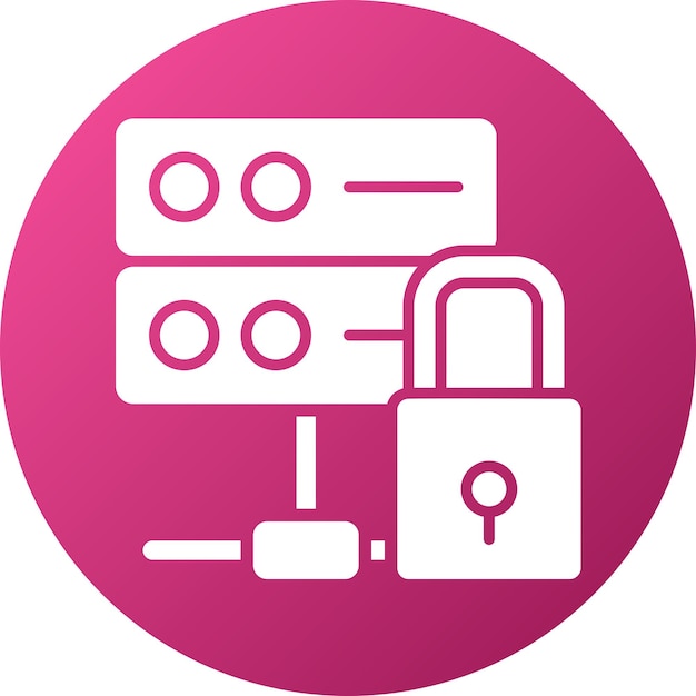 vector design database lock icon style