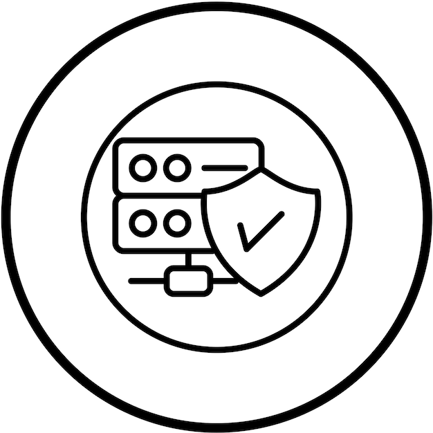 터 디자인 데이터베이스 보안 아이콘 스타일