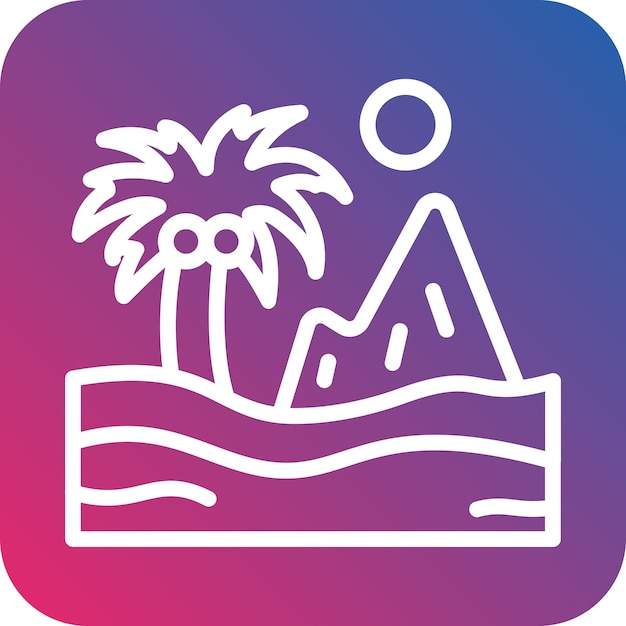 Вектор Векторный дизайн desert oasis icon style