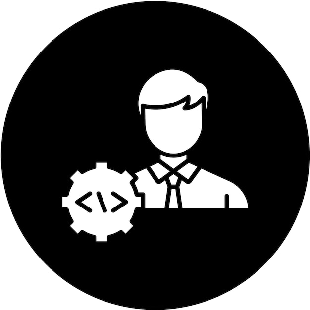 Vector Design Developer Male Icon Style