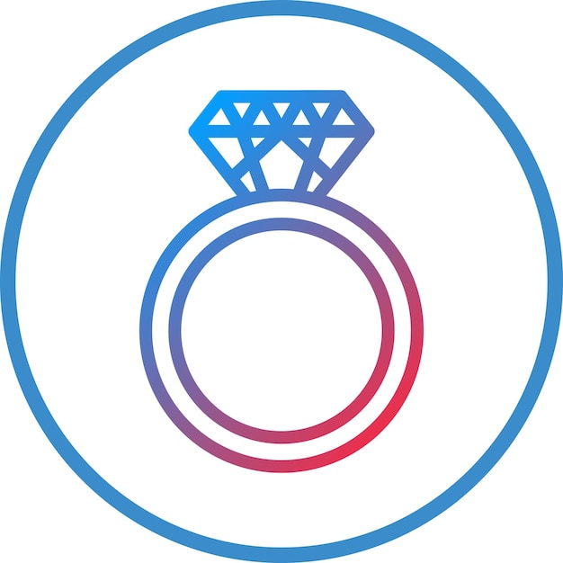 Stile di icona dell'anello di diamante a disegno vettoriale