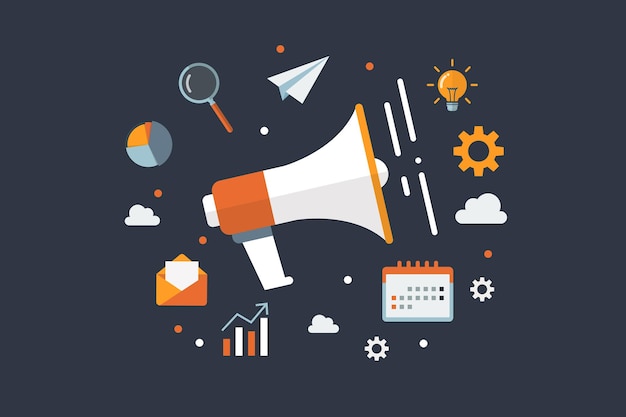 vector design of digital business marketing concept