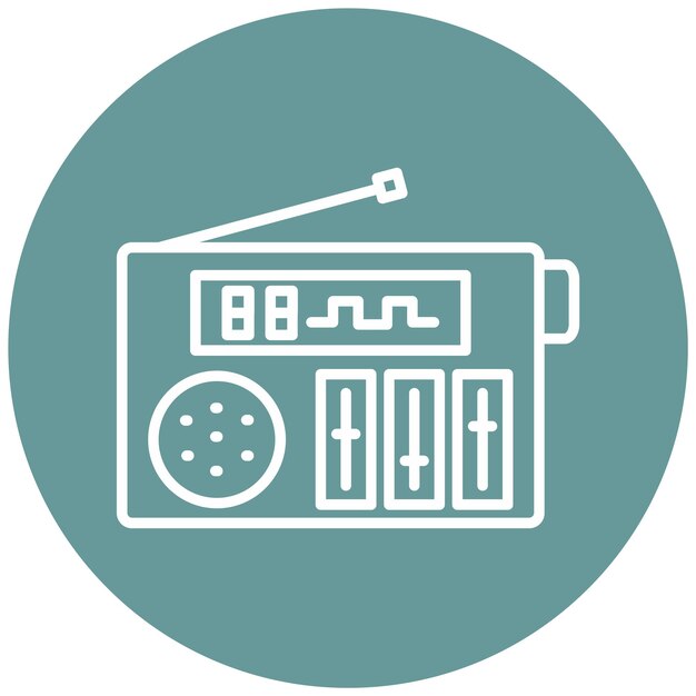 Vector design digitale radio icon stijl