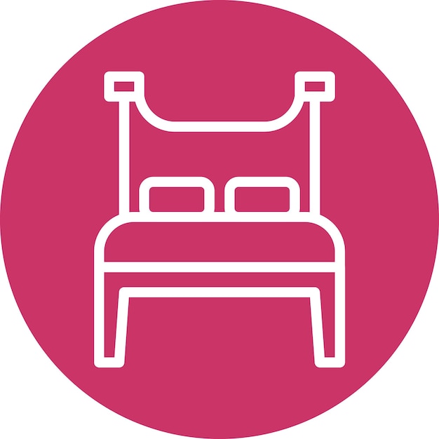Vector Design Double Bed Room Icon Style