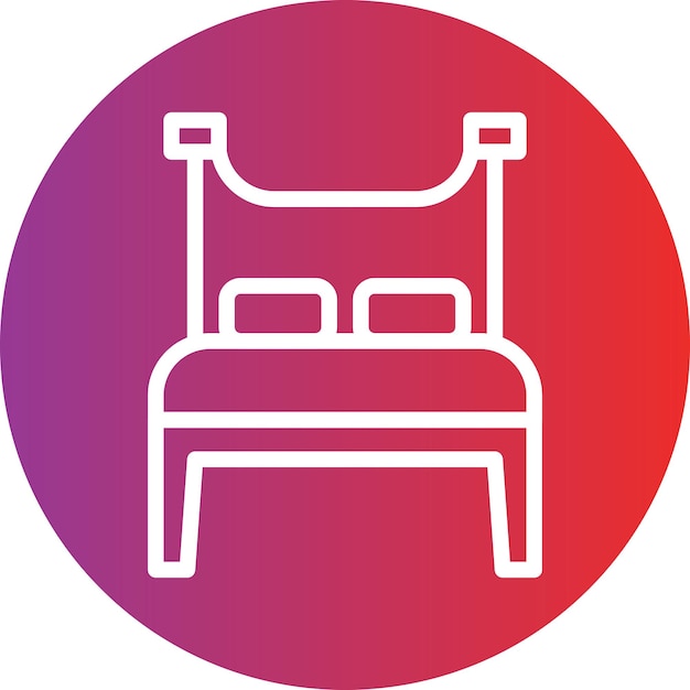 Vector Design Double Bed Room Icon Style