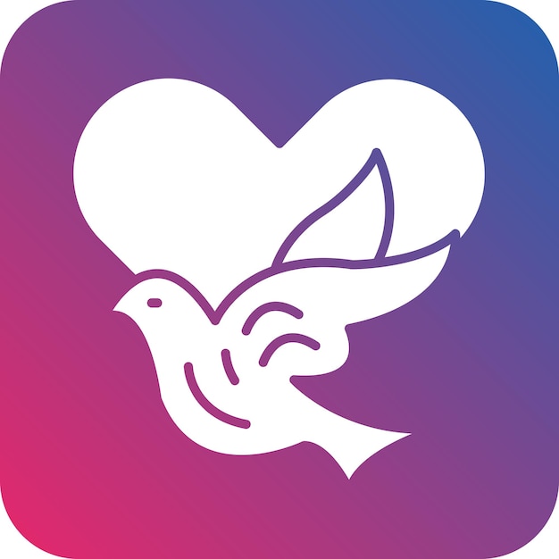 Vector Design Dove with Heart Icon Style