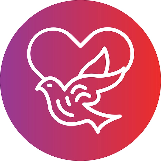 Vector Design Dove with Heart Icon Style