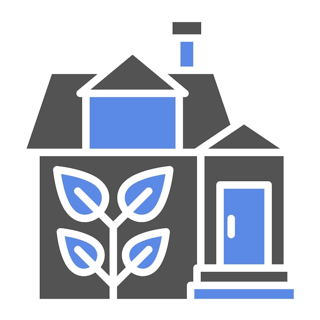 Vettore vector design eco house icon style (stile di icona della casa ecologica)