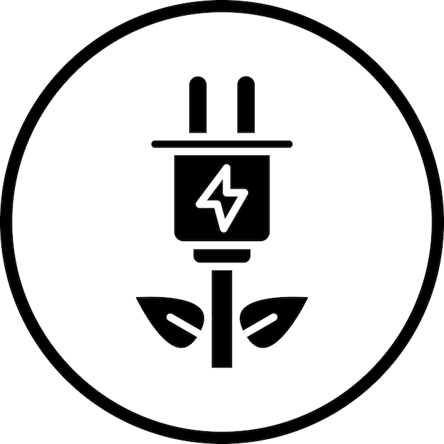 Vettore disegno vettoriale eco power socket icon style