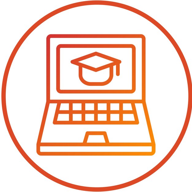 Vector Design ELearning Laptop Icon Stijl