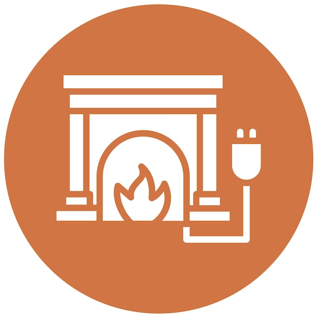 Vector Design Electric fireplace Icon Style