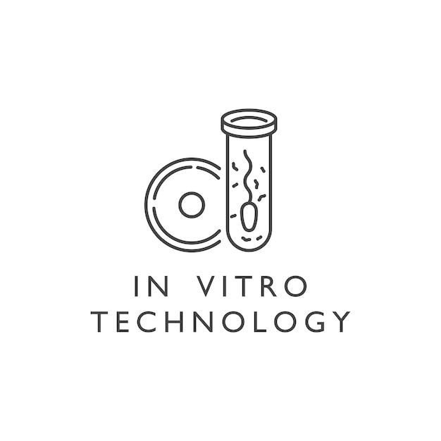 Vector vector design element and icon in linear style  in vitro fertilisation logo sign