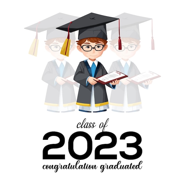 Vector design elements for graduation class of 2023