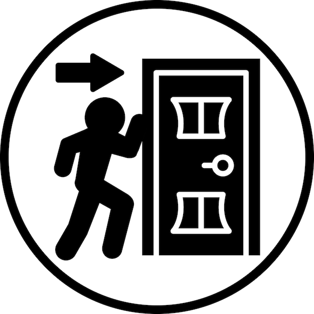 터 디자인 비상 출구 아이콘 스타일
